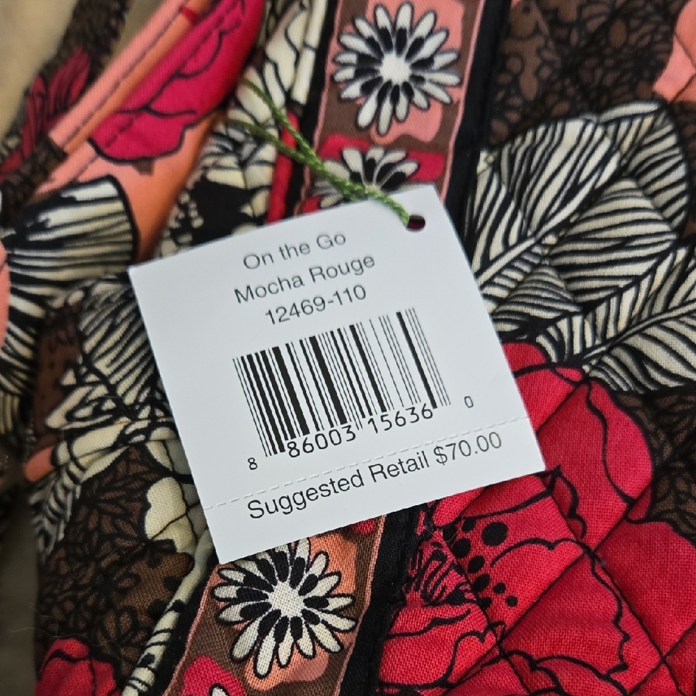Vera Bradley On The Go Mocha Rouge Floral Shoulder Crossbody Bag - Picture 5 of 6